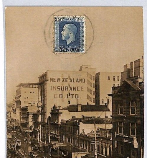 NEW ZEALAND Postcard *Auckland Queen Street* Real Photo 1928 Rotterdam PJ78