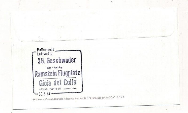 D324853 Germany Flight Cover 1981 Italian Luftwaffe Ramstein F104