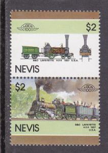 Nevis # 220, Trains, Mint Never Hinged Pair