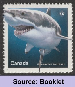 Canada 3106 Sharks Carcharodon Carcharias P single A (from booklet) MNH 2018