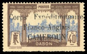 French Colonies, Cameroon #110 Cat$200, 1915 40c chocolate and ultramarine, d...