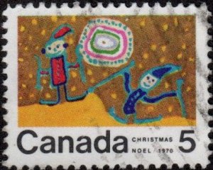 Canada 522 - Used - 5c Christmas / Skiing (1970)