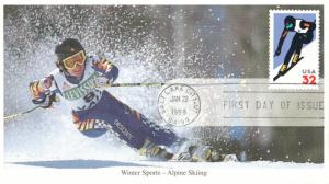 #3180 Alpine Skiing Mystic FDC