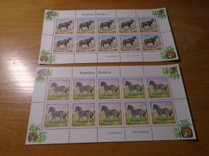 Moldova  #  383-86   MNH  Wild  Animals  complete sheets