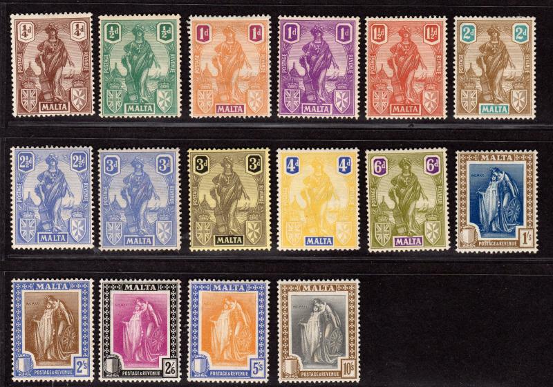 $Malta Sc#98-113 M/H, partial set, missing 114, Cv. $193