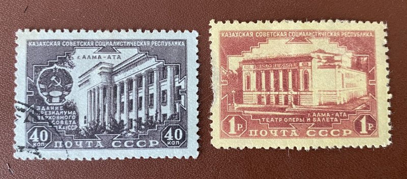 RUSSIA,1950 SC#1534-35  MH-USED  Kazakh Republic, 30th anniversary.