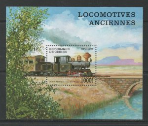 Thematic Stamps Transports - GUINEA REPUB 1997 OLD LOCOMOTIVES MS mint