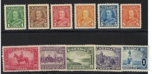 Canada #217-227 -1935 King George V Pictorial Ivvue MLH VF-XF