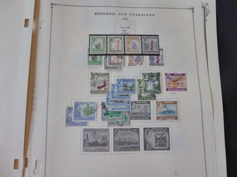 Rhodesia and Nyasaland 1954-1963 Stamp Collection on Scott Specialty Alb Pgs