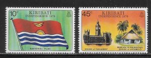 Kiribati 325-326 Independence set 2022 Scott c.v. $0.50