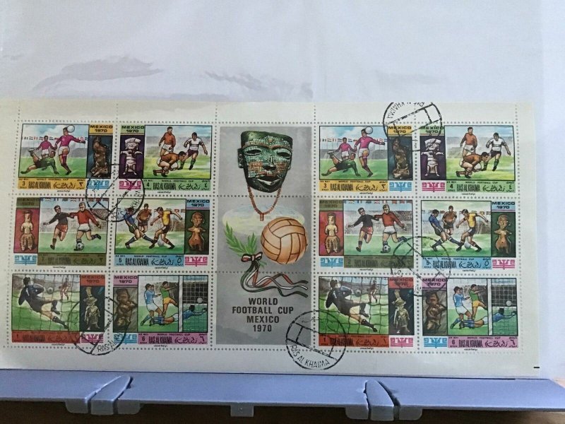 Ras Al Khaima   Mexico World Football Cup 1970  Stamps sheet  R26032 