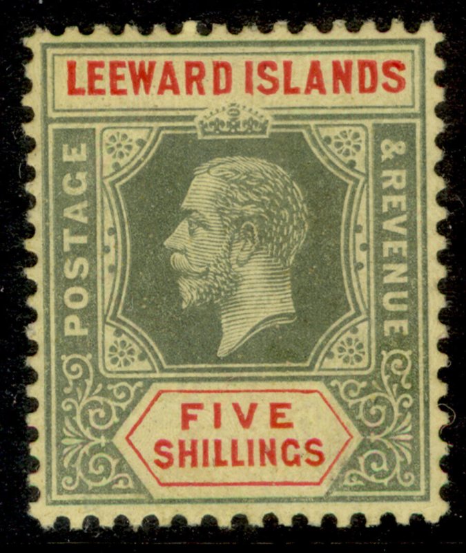 LEEWARD ISLANDS GV SG57c, 5s green & red/orange-buff, LH MINT. Cat £120.