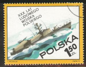 Poland Scott 1999 Used CTO 1973 Flavor caneled Warship stamp