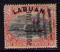 LABUAN Sc# J6 USED F Postage Due Overprint Dhow Ship