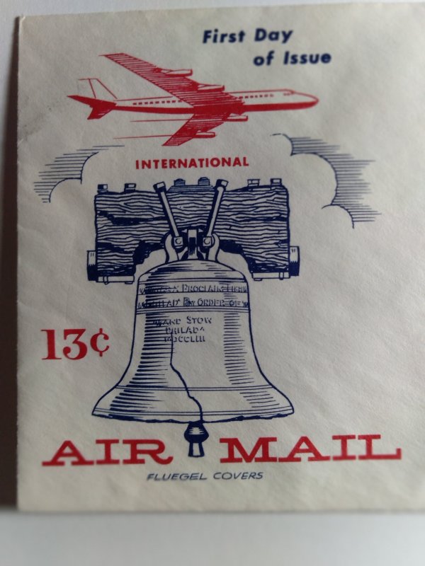 SCOTT #C62 FIRST DAY OF ISSUE LIBERTY AIR MAIL FLUEGEL CACHET