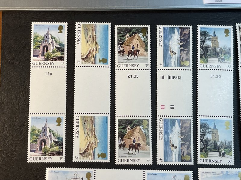 GUERNSEY # 283-302-MINT NEVER/HINGED--COMPLETE SET OF GUTTER PAIRS--1984-85