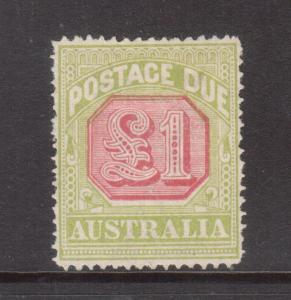 Australia #J49a (SG #D87) VF Mint One Pound Scarlet & Pale Yellow Green