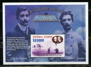 SIERRA LEONE 100th ANNIVERSARY OF AVIATION SOUVENIR SHEET MINT NH