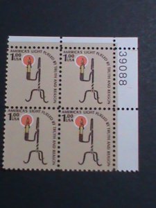 ​UNITED STATES-1979- SC#1610 RUSH LAMP & CANDLE HOLDER MNH BLOCK OF 4 VF