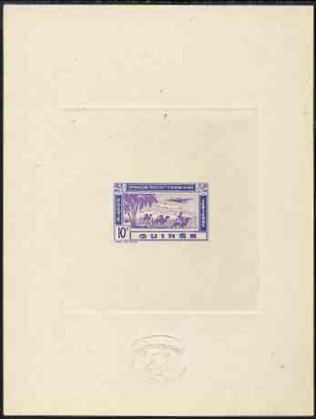 French Guinea 1942 Air stamp (Plane over Camel Caravan) d...