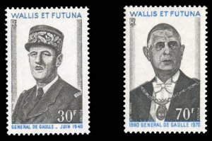 French Colonies, Wallis & Fetuna #177-178 Cat$20, 1971 Charles de Gaulle, set...