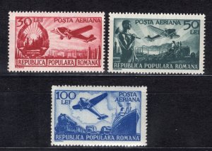 ROMANIA 1948 AIR MAIL SET SCOTT C32-C34 PERFECT MNH