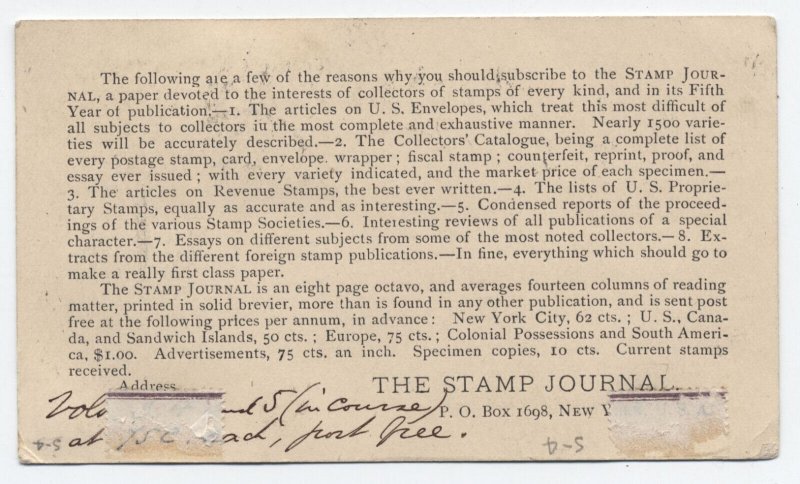 1879 New York postal card uprated 1ct banknote to England [y8920]