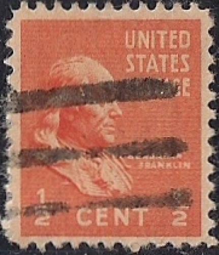 803 1/2 cent Benjamin Franklin Stamp used VF