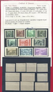 1946 SLOVENIAN COAST, no. 51a/60a, Zagreb Print, ND 10 MNH values**