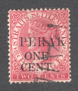 Malaya - Perak, Scott #13   VF, Used,  CV $150.00 ......  4990005