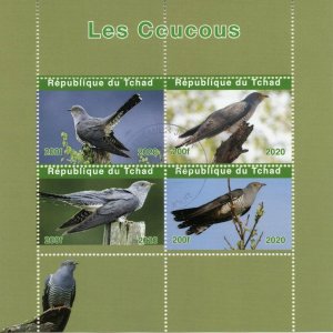 Chad Birds on Stamps 2020 CTO Cuckoos Cuckoo Fauna 4v M/S