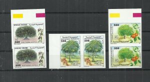 1999 - Tunisia- Imperforated pair- Fruits trees: Orange, Date palm, Olive tree 