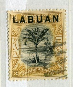 LABUAN NORTH BORNEO; 1890s Pictorial issue used 3c. value