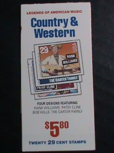 ​UNITED STATES-1993 SC# 2271-4 AMERICAN MUSIC MNH BOOKLET OF 4 STAMP VERY FINE