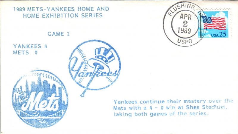 US Mets Yankees Home and Exhibition Series Game Two 1989 Baseball Cover