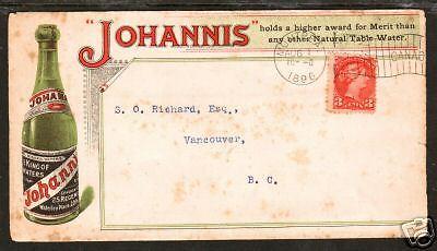 Canada Sc 41 on 1896 multicolor Johannis Natural Table Water Advertising Cover