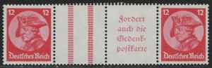 Germany Scott # 399 (2), label A4, mint nh, se-tenant, Mi# WZ11