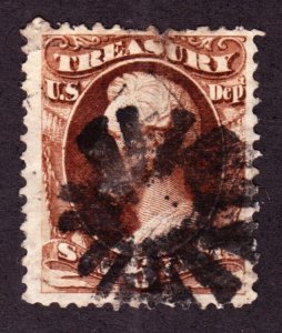 US O75 6c Treasury Department Official Used w/ Circle of V's Fancy Cancel (001)