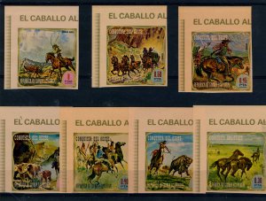 Equatorial Guinea 1974 CONQUEST OF THE AMERICAN WEST (7v) Imperforated MNH