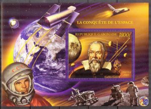 Gabon 2009 Space Astronomy Galileo Galilei S/S MNH