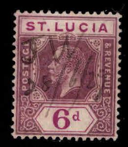 Saint Lucia Scott 69 Used Manuscript cancel 1912 KGV