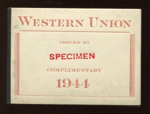 16T110S-16T111S Western Union RARE SPECIMEN BOOKLET OF 7 STAMP PANES (16T111-1)