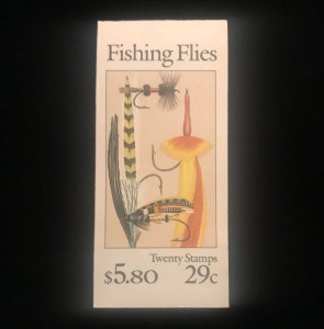 BK189 Full Booklet Plate# A32224, MNH, 2549a Fishing Flies