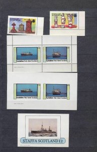 Scotland Staffa Eynhallow Flowers Chess Ships MNH+Blocks (25+)(NT224