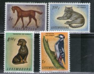 Luxembourg 1961 Birds Dog Cat Horse Animals Protection Fauna Sc 376-79 MNH # ...