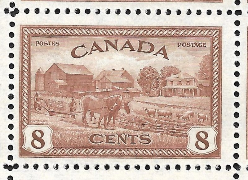 Doyle's_Stamps: Scott #268** to #272** Canadian 1946 NH Plate Block Set