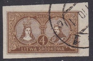 Central Lithuania Sc #38 Used imperforate