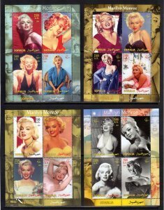 Somalia 2004 MARILYN MONROE  (4)Sheets Perforated Mint (NH)