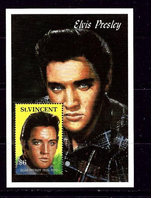 St Vincent 1567 NH 1992 Elvis Presley Souvenir Sheet