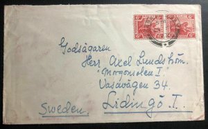 1936 Sabak Bernam Malaya States Cover To Lidingö Sweden